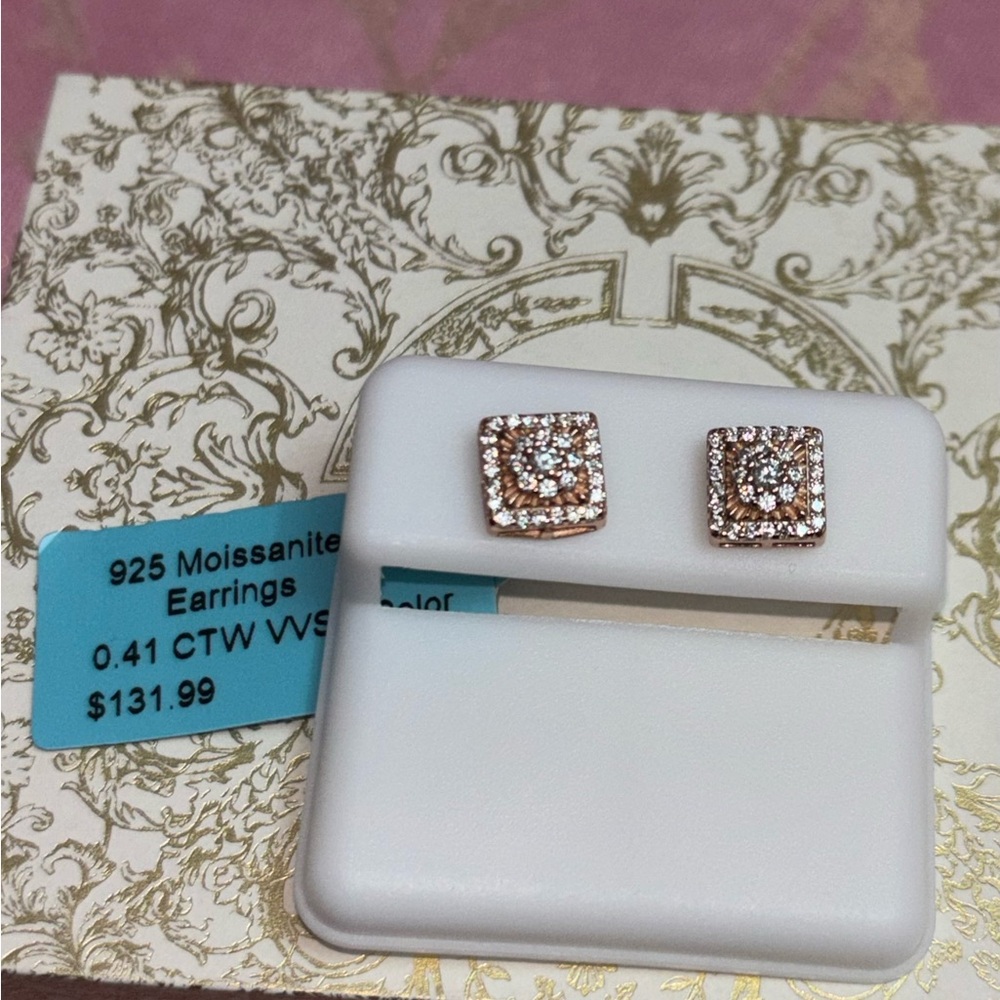 Elegant Moissanite Square Earrings